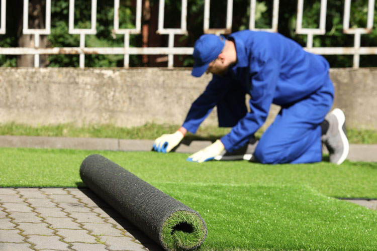 professional synthetic turf installation